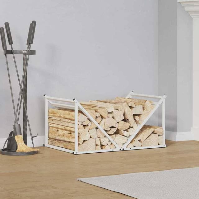 vidaXL Brændestativ 70 x 43 x 34,5 cm Koldvalset Stål Hvid