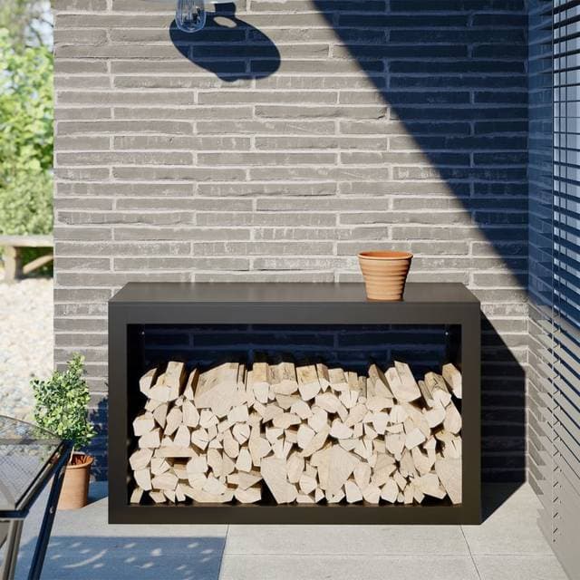 vidaXL Brændestativ 100 x 40 x 60 cm Stål Sort