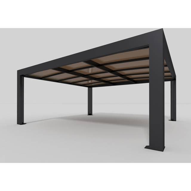 Allview dobbelt carport Cubus grafitgrå m/LED og bronzetag (Areal )