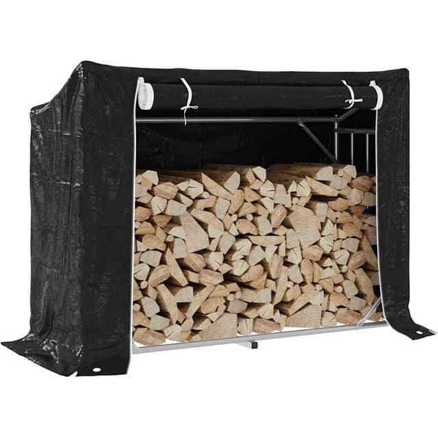 vidaXL Brændestativ Med Regnslag 151 x 60,5 x 110,5 cm Galvaniseret Stål