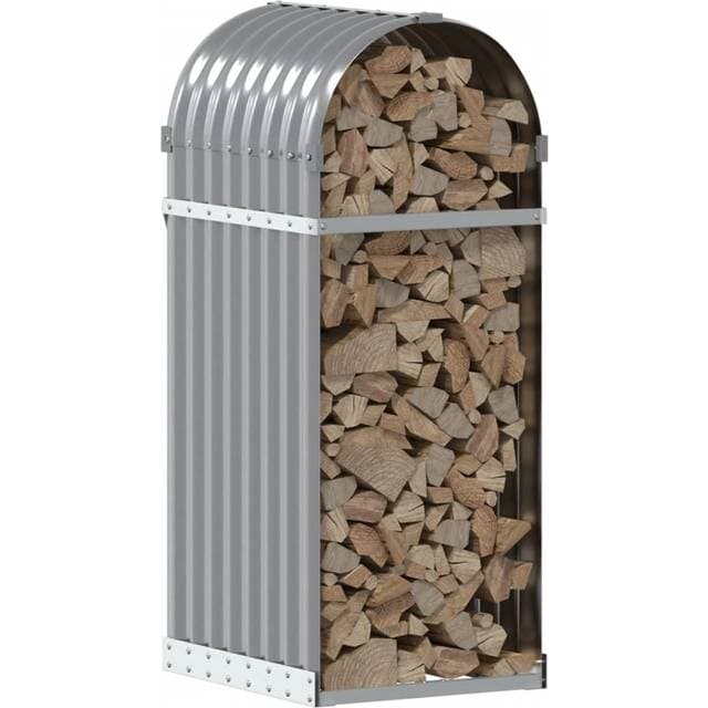 vidaXL Brændestativ 40 x 45 x 100 cm Galvaniseret Stål Lysegrå