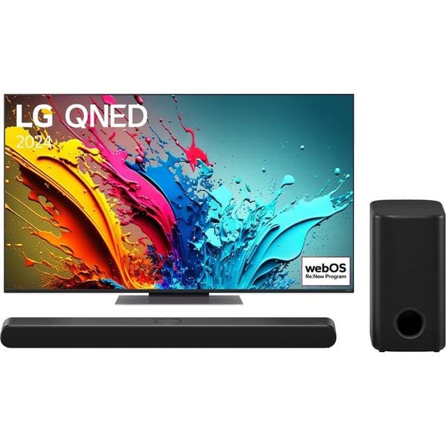 LG 55 Inch 4K QNED TV 55QNED87T6B NS77TY Soundbar