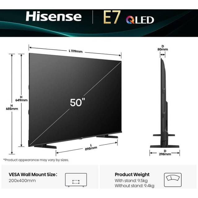 Hisense 50 E7Q 4K QLED Smart TV