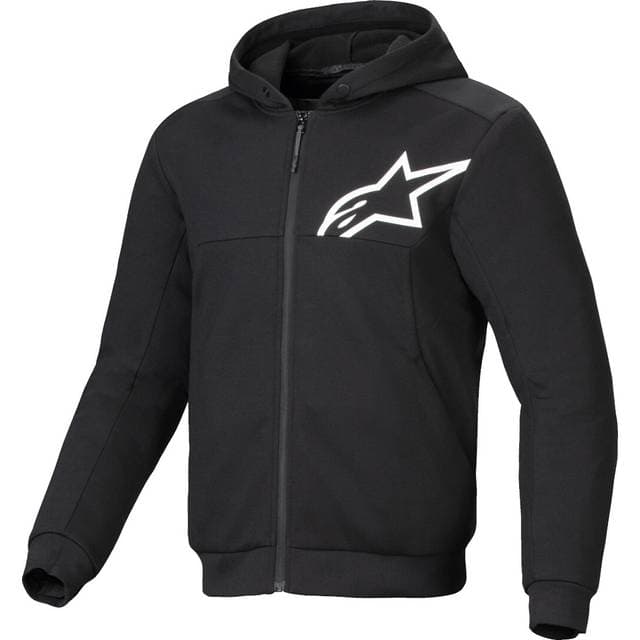 Alpinestars Hoodie Chrome V2 MC Hættetrøje - Sort/Hvid Herre