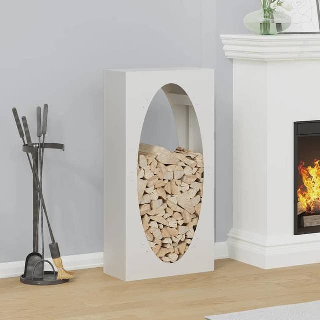 vidaXL Brændestativ 50x23x100 cm Koldvalset Stål Hvid