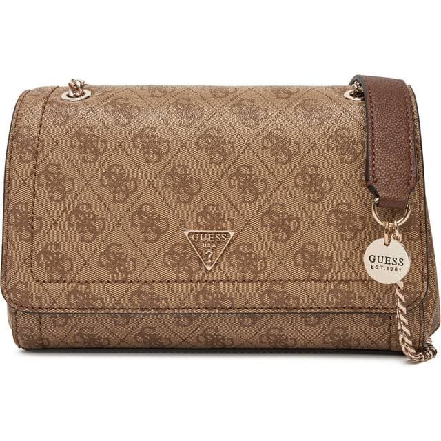 Guess Konvertibel Crossbody Flap Taske Anadela 3 - Brokade/Lysebrun