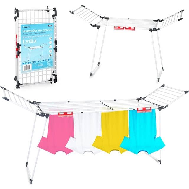 Massido Vasketøjstørrer Sammenklappelig Opretstående - Lydia 27 Mb