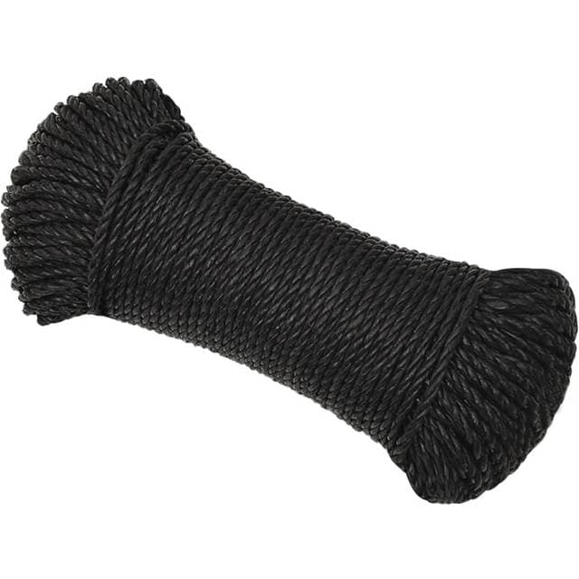 vidaXL Work Rope Black 3 mm 100 m Polypropylene