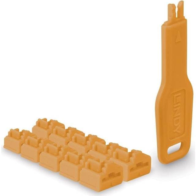 Lindy RJ45 Orange Portblokering Nøgle 10 Pack