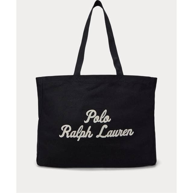 Polo Ralph Lauren Embroidered Canvas Tote 100% Cotton - Black