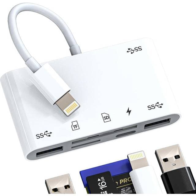 Nordic Lightning Kortlæser 2 Slot SD MicroSD 3xUSB-A