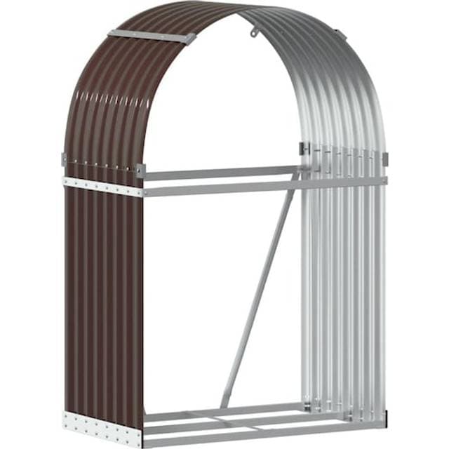 vidaXL Brændestativ 80x45x120 cm Galvaniseret Stål Brun