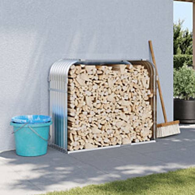 vidaXL Brændestativ 120x45x100 cm Galvaniseret Stål Sølvfarvet