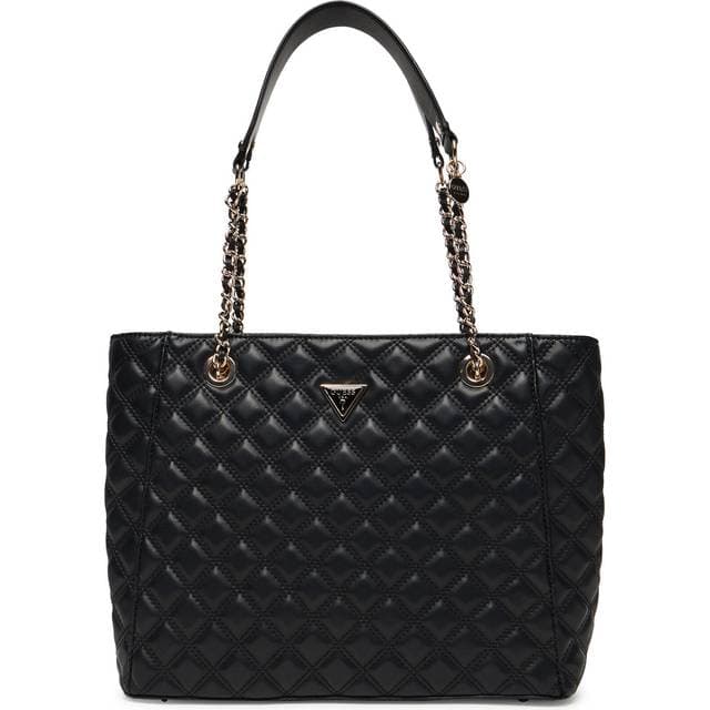 Guess Uld Stor Tote Taske Elegant Alsidig - Sort