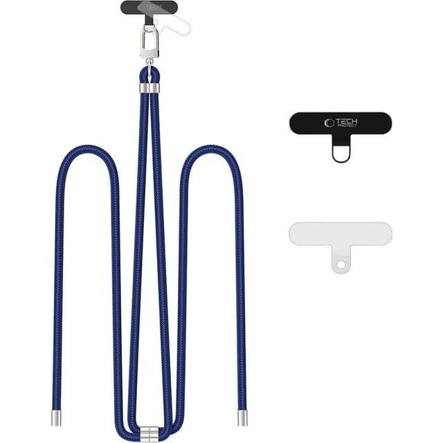 Tech-Protect C7S Rope Crossbody Strap - Navy Blue/Silver