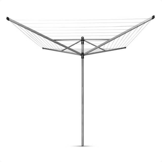 Brabantia Lift-O-Matic 4-Arm Rotary Airer with Cover Metallic Grey