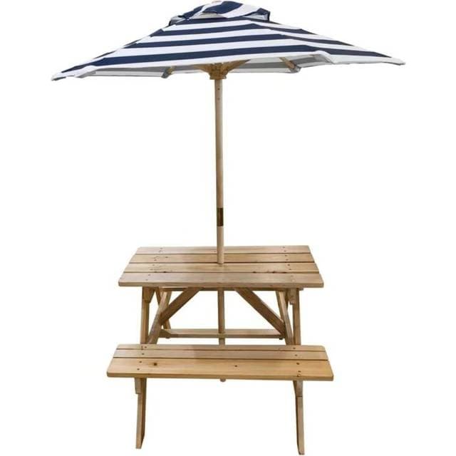 Silvan Bord Bænkesæt Med Parasol Bænk, Bord