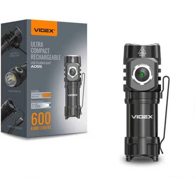 Videx Lille Kraftig Lommelygte 600Lm