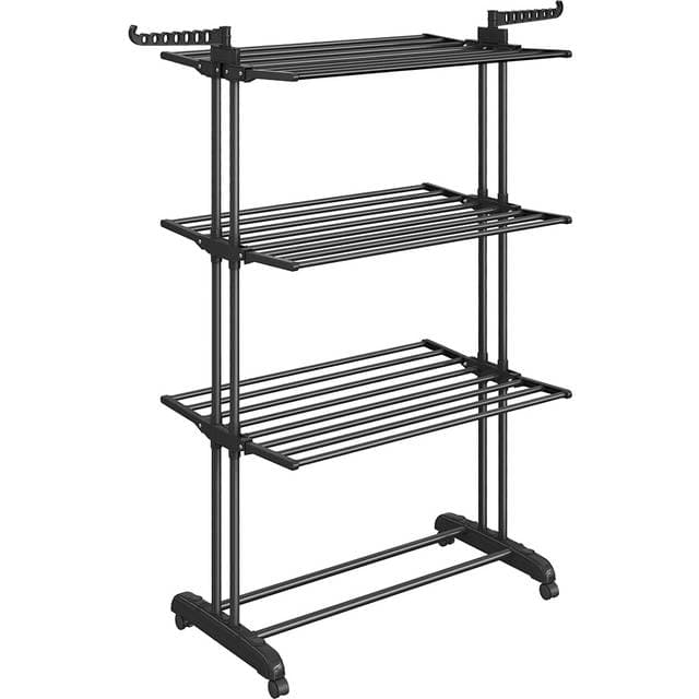 Songmics 4-Tier Large Foldable Clothes Airer - Ink Black