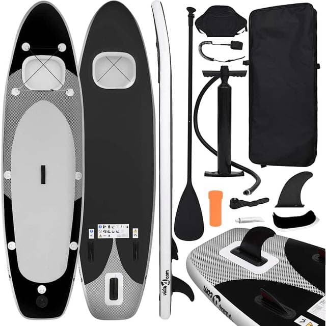 vidaXL Inflatable Stand Up Paddleboard Set 360cm - Black