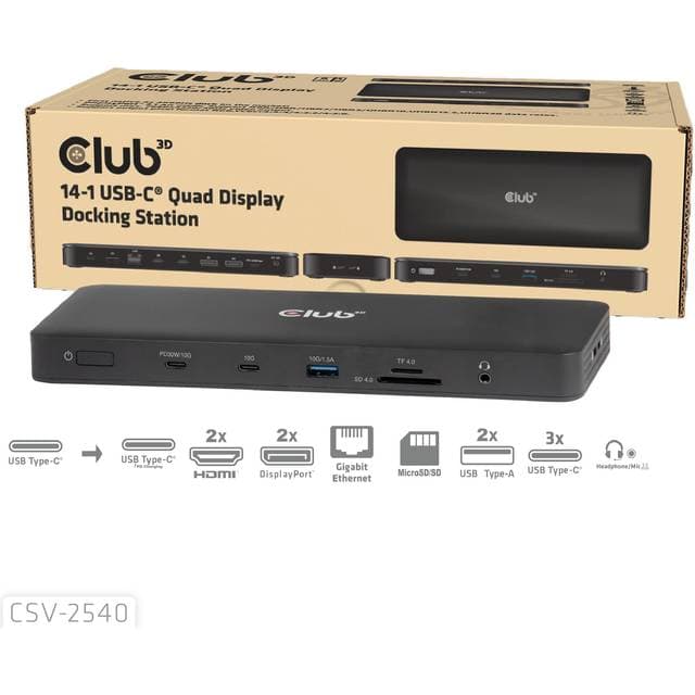 Club 3D 14-1 USB-C Quad Display Docking Station