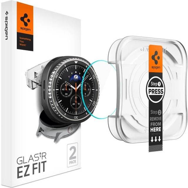 Spigen Galaxy Watch 8 Classic 46mm Tempered Glass Screen Protector 2-Pack