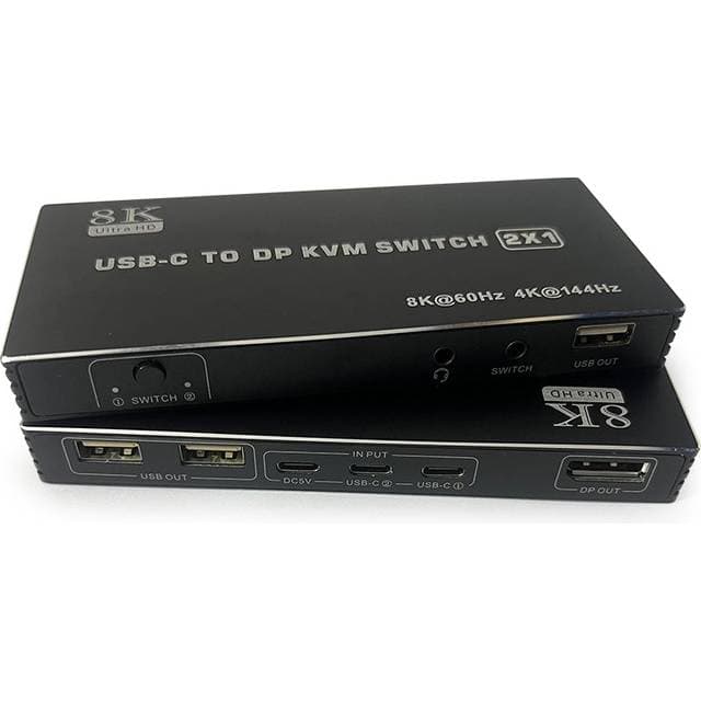 Nordic USB-C KVM Switch 2 Til 1 DP 8K60Hz