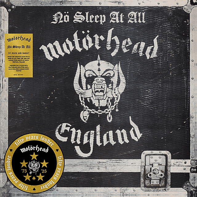 Motörhead LP No Sleep At All (50th Anniversary Clear) (NEW) (Vinyl)