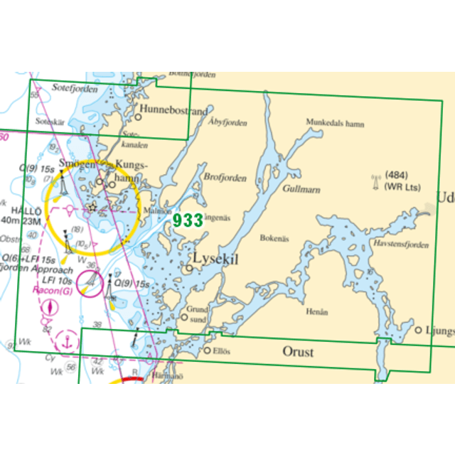 Sjöfartsverket Skærgårdskort 933 Hunnebostrand