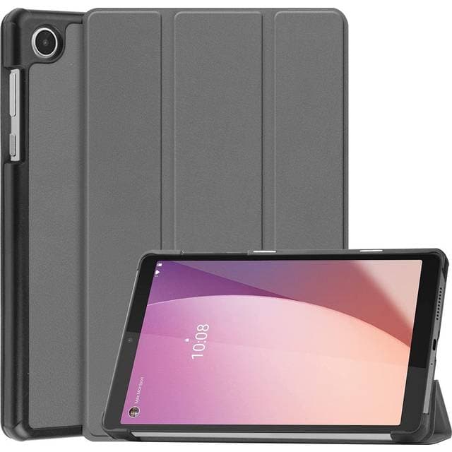 Eiderwood Lenovo Tab M8 4nd Gen Tri-Fold Kunstlæder Flip Cover Grå