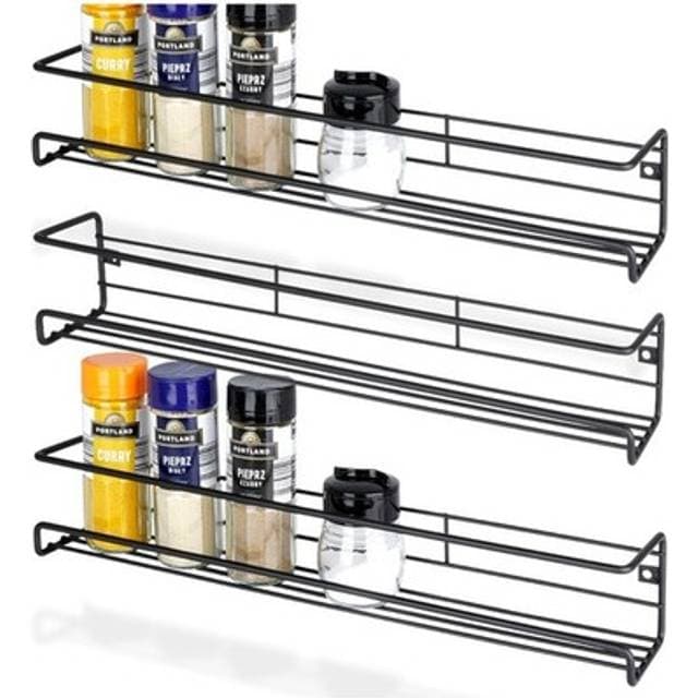 Vilde Gewürzregal Metall Schwarz 3er Set