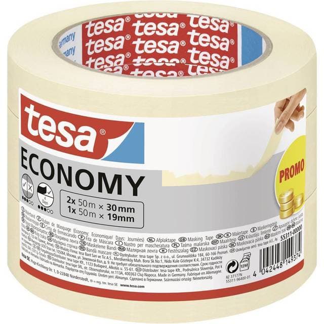 TESA Economy 55311-00000-01 Masking Tape Pack of 3