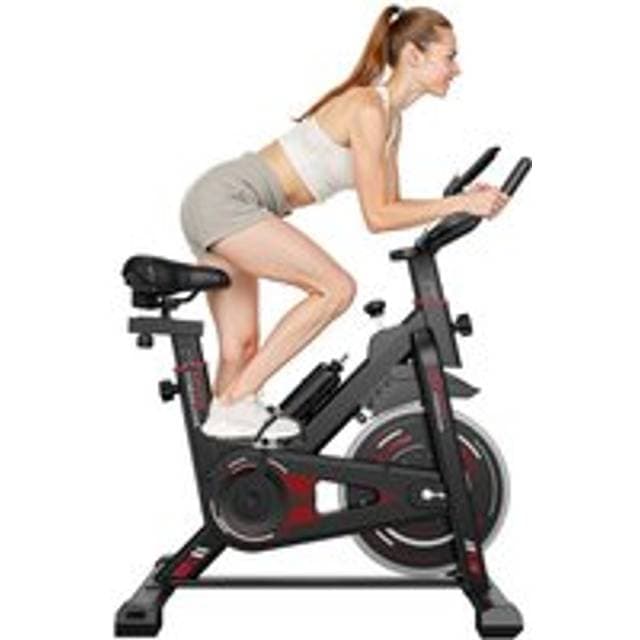 Rattantree Adjustable Exercise Bike LCD Monitor Silent Belt Drive 10kg