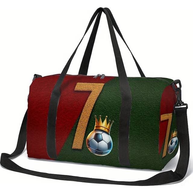 Temu Large Capacity Soccer Print Travel Bag - Durable