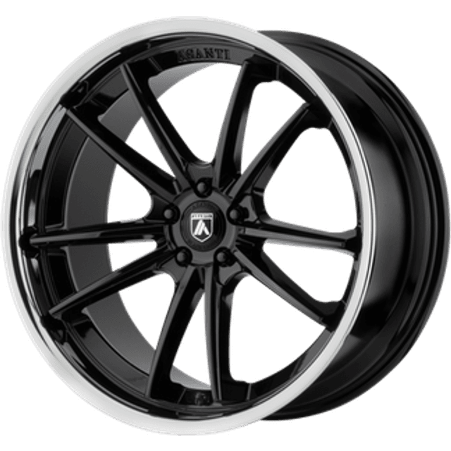 SIGMA Asanti Black ABL-23 Gloss Black Chrome Lip Wheel 5x120 32mm