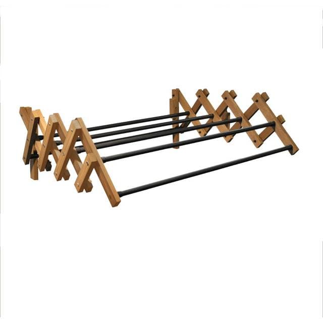 Sepio Væghængt Harmonika Tørrestativ Træ Stål