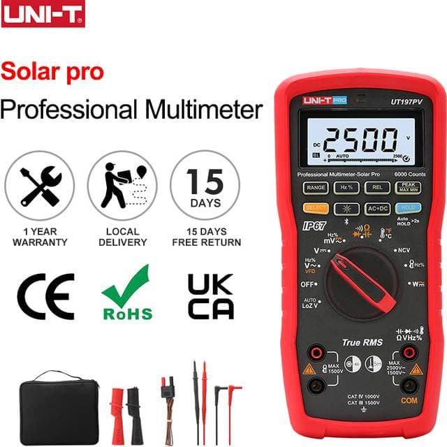 Uni-t Solar Pro Multimetra 2.5kV 1kV AC