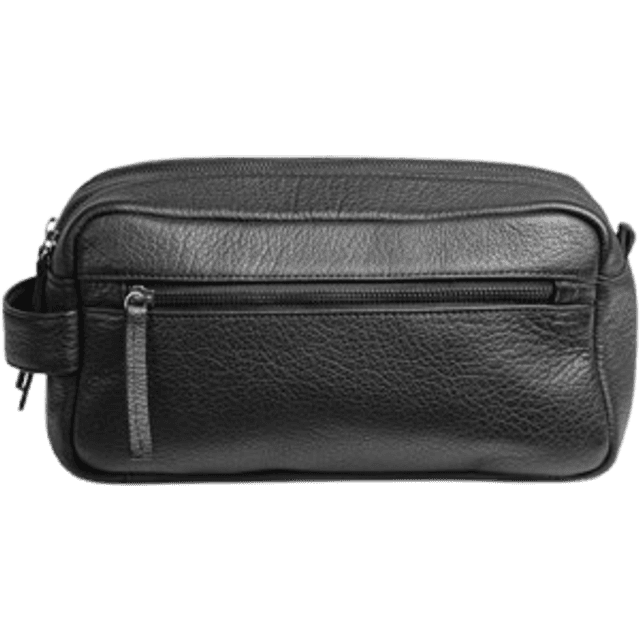 Still Nordic Toilettaske 2 Rum Clean Mørkebrunt Læder - Black