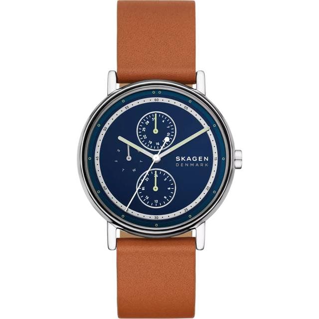 Skagen Signatur Quartz Herre m Rem Brun Læderrem