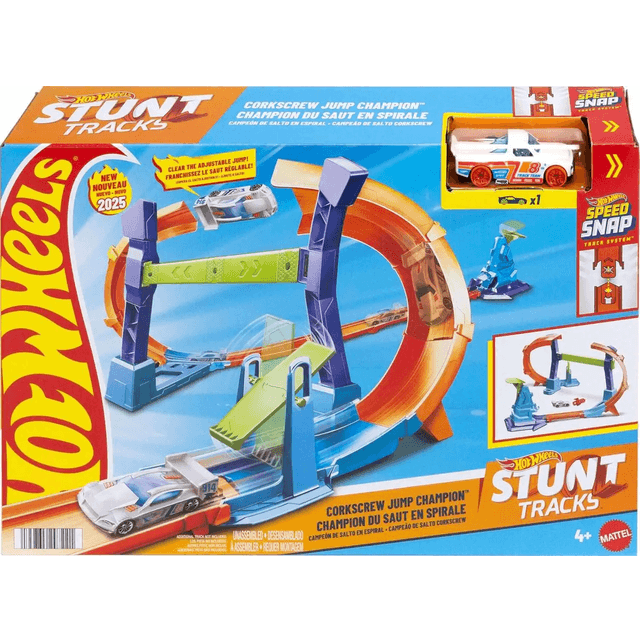 Hot Wheels Stunt Tracks Corkscrew Jump Champion Set
