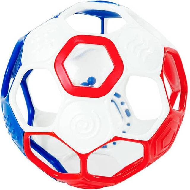 Bright Starts Oball Fodbold Blå Rød Hvid 1 Stk