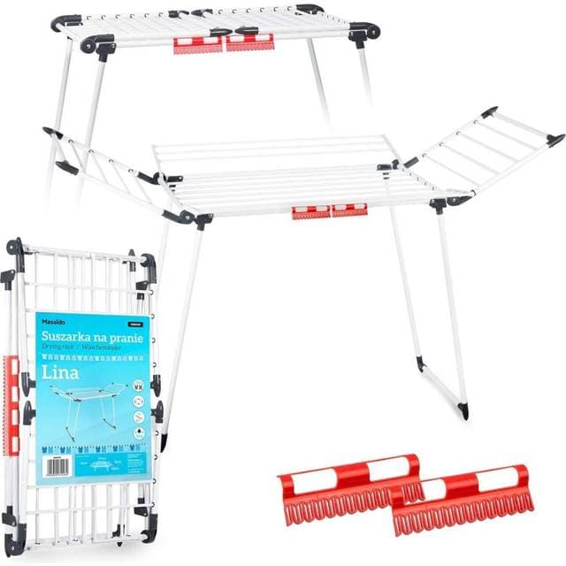 B2X Kokoontaitettava Pyykinkuivausteline 22 Metriä - Valkoinen