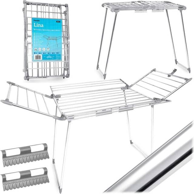 B2X Kokoontaitettava Seisova Kuivausteline 22 m Ruostumaton Teräs