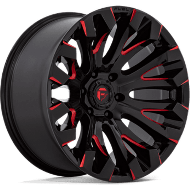 Fuel D829 Quake Gloss Black Milled Red Tint 20X9 5X114.3