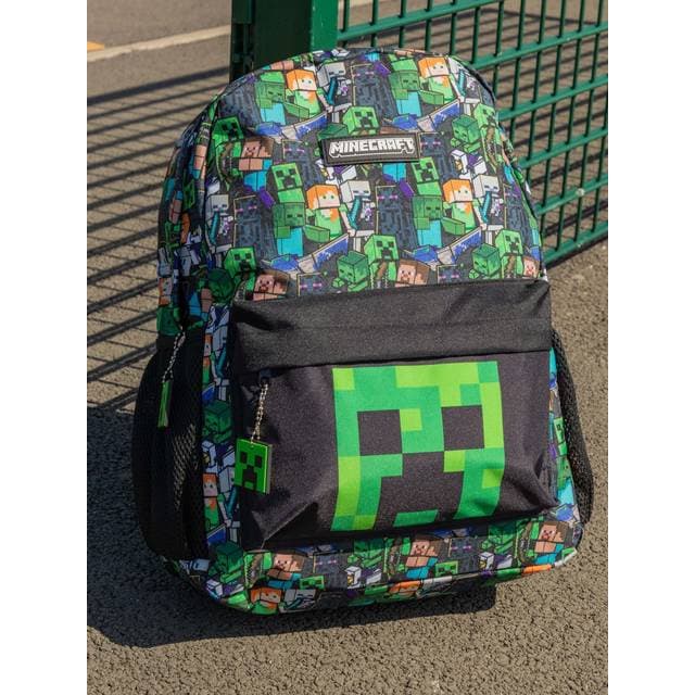 Minecraft Vanilla Underground Drenge Creeper And Zombie All-Over Tryk Rygsæk