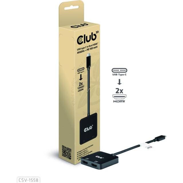 Club 3D MST USB 3.2 Hub 100W USB-C 2xHDMI