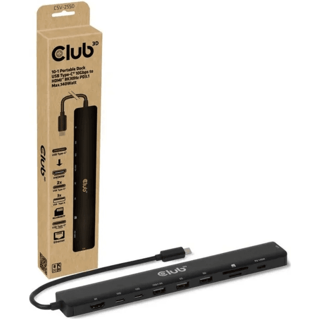 Club 3D 10-in-1 Docking Station USB-C Thunderbolt HDMI