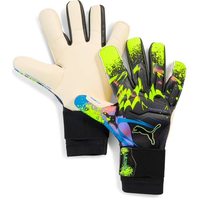 Puma Ultra Ultimate Teaser Hybrid Goalkeeper Gloves - Black/Luminous Purple/Lime