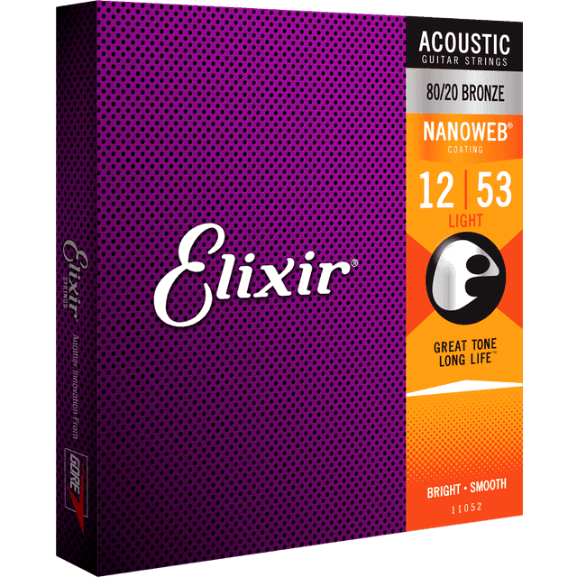 Elixir Acoustic 80/20 Bronze Nanoweb Light 12-53