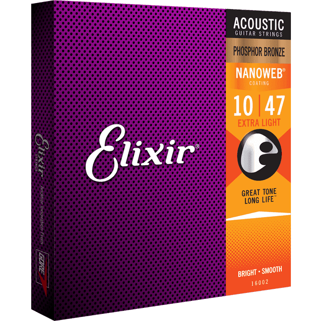 Elixir Acoustic Phosphor Bronze Nanoweb Extra Light 10-47